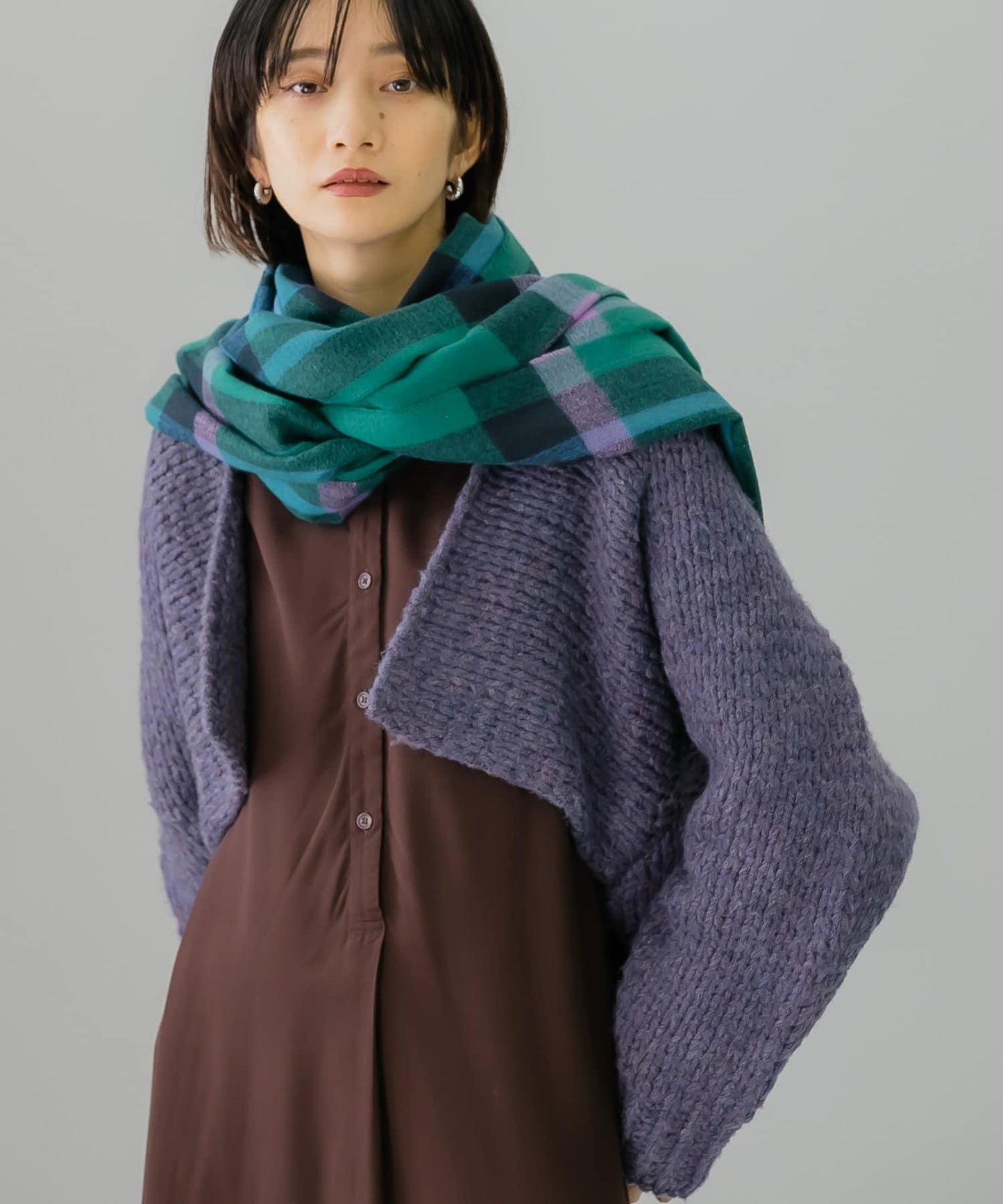 粗針短款針織開衫