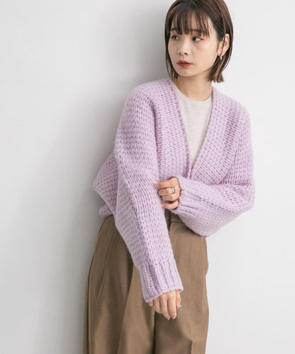 粗針短款針織開衫