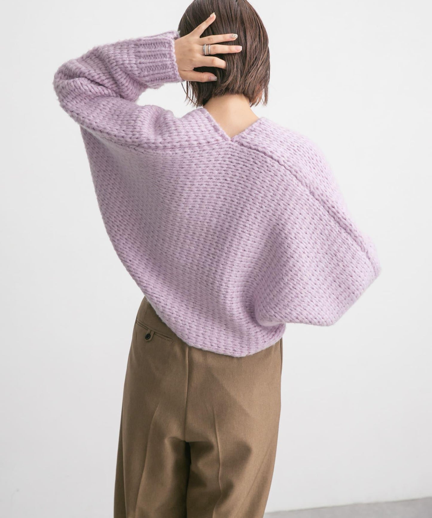 粗針短款針織開衫