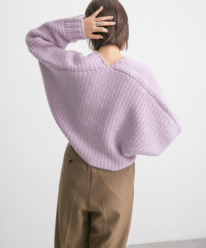 粗針短款針織開衫