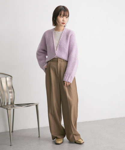 粗針短款針織開衫