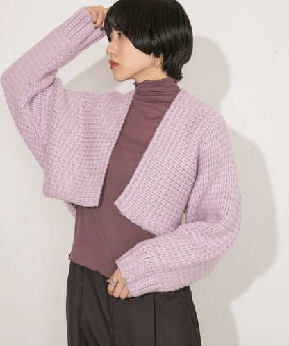 粗針短款針織開衫