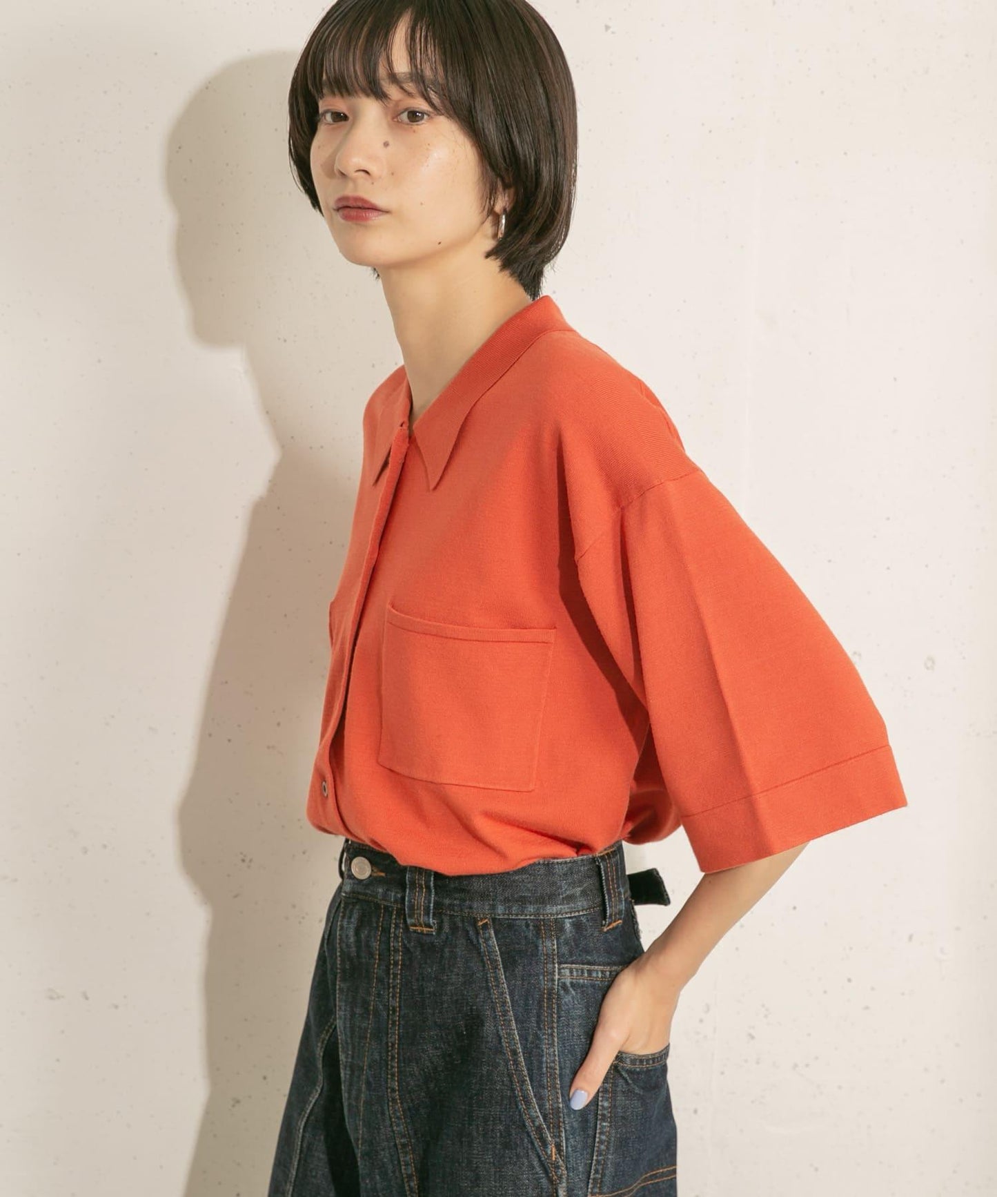 寬鬆版型針織襯衫