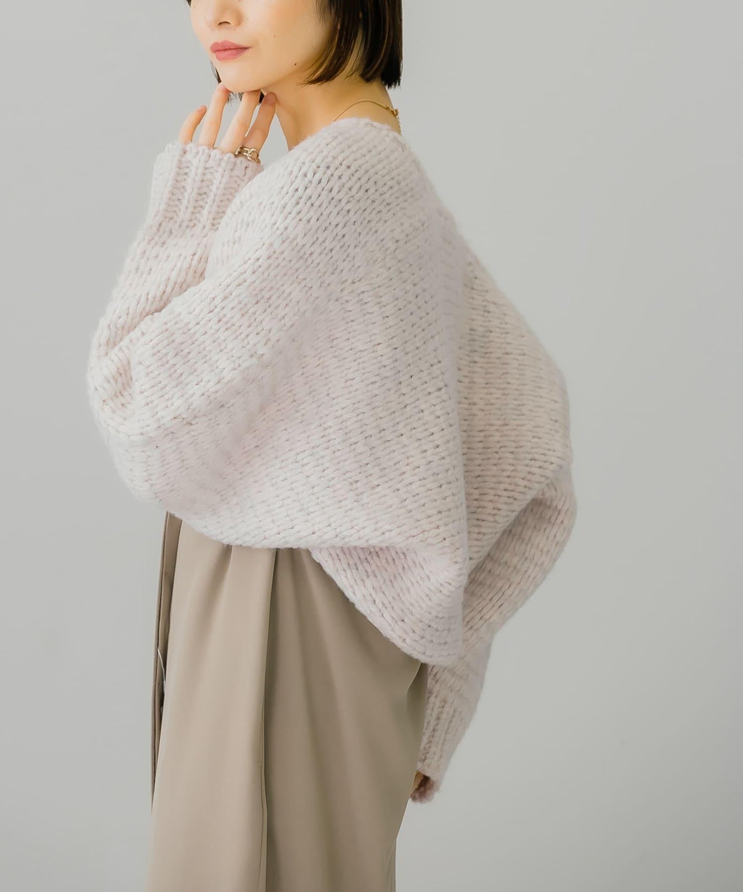 粗針短款針織開衫