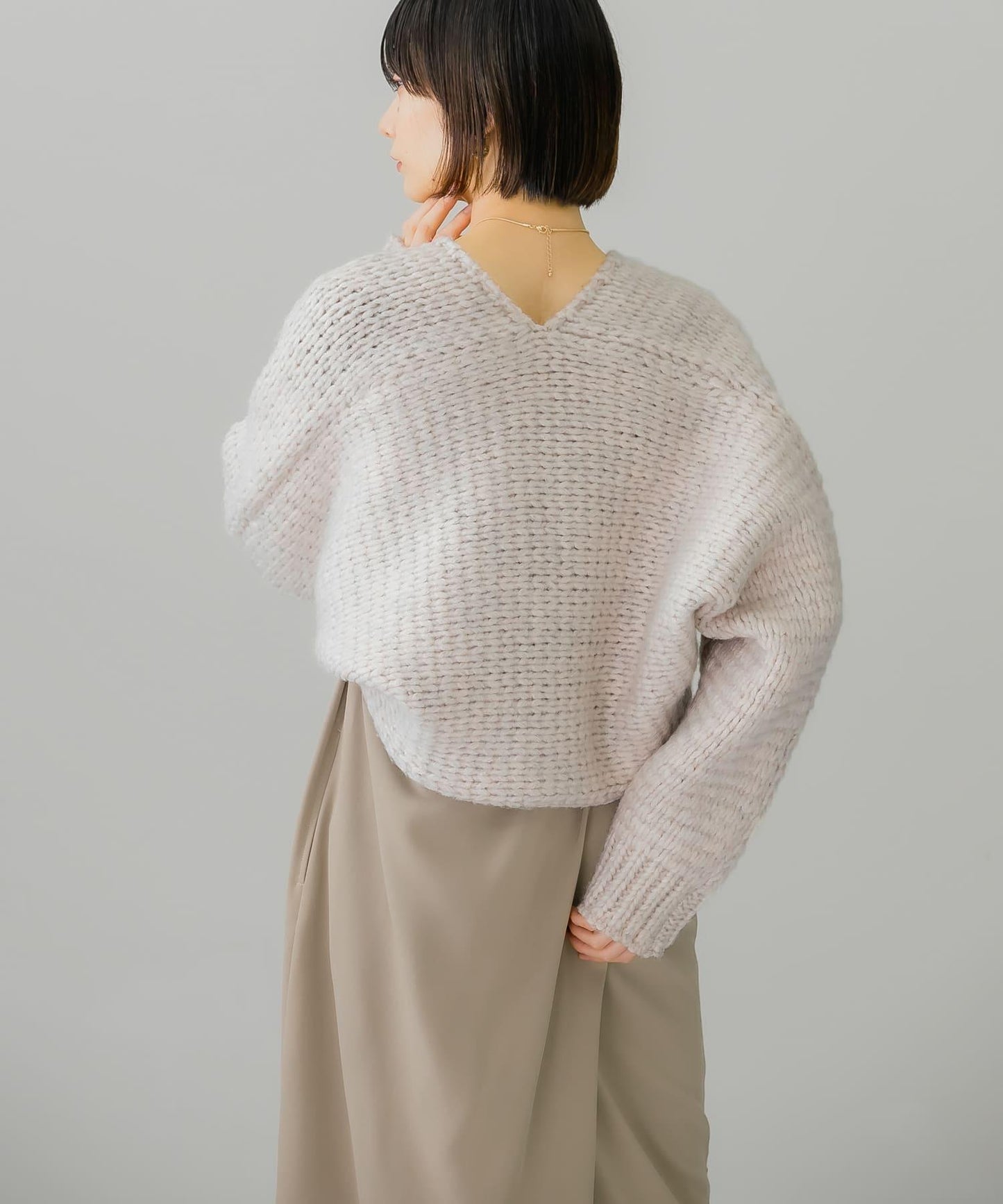 粗針短款針織開衫