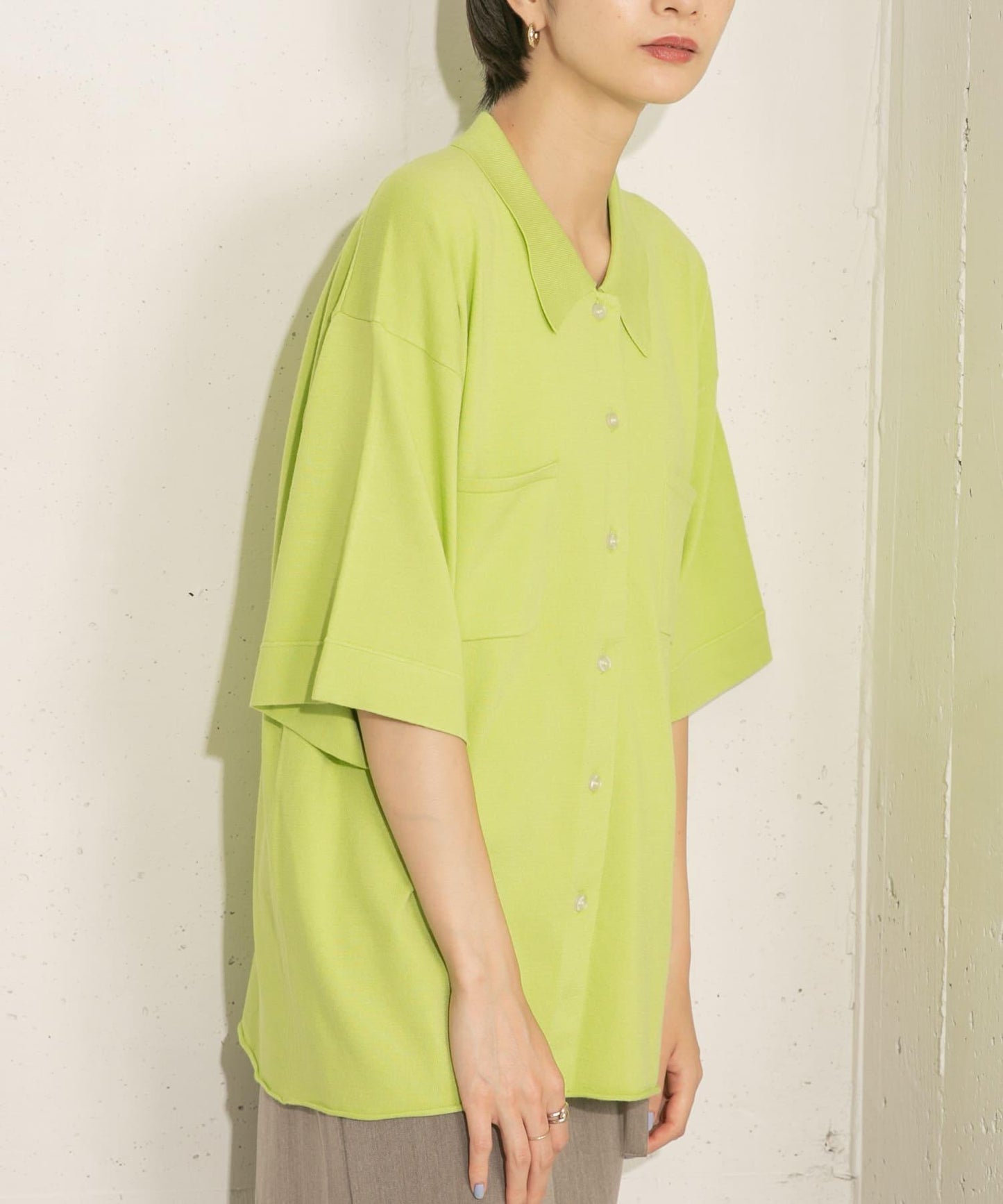 寬鬆版型針織襯衫