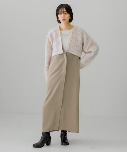 粗針短款針織開衫