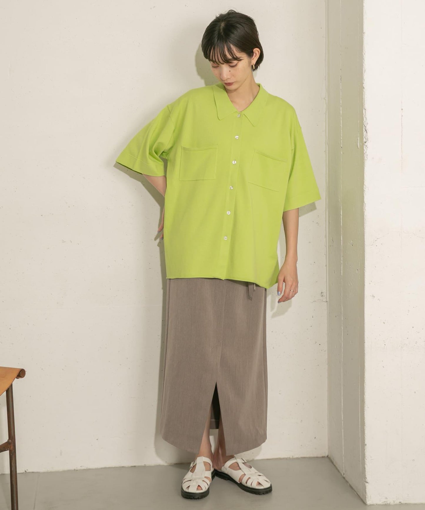 寬鬆版型針織襯衫