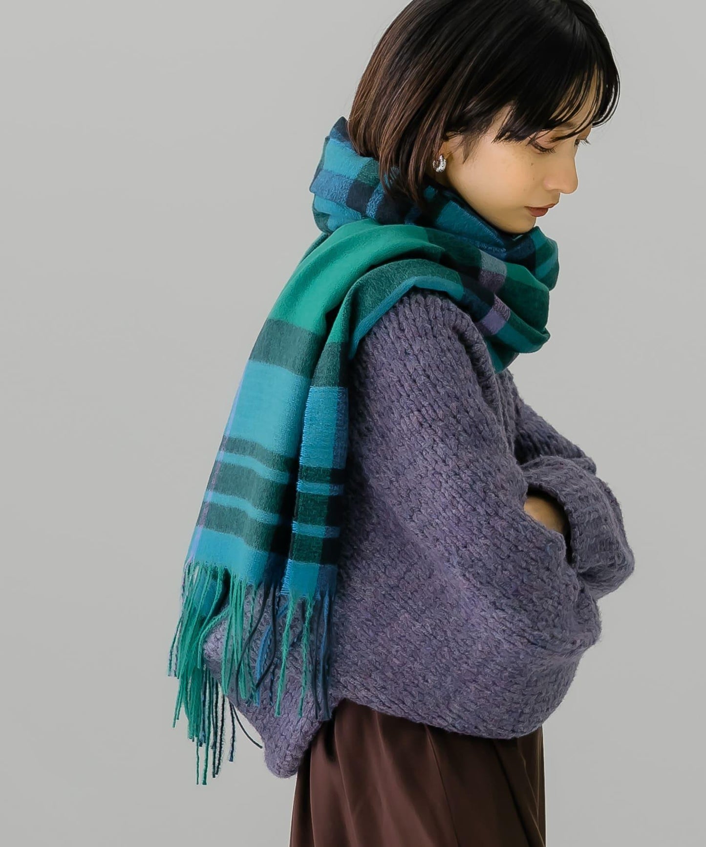 粗針短款針織開衫