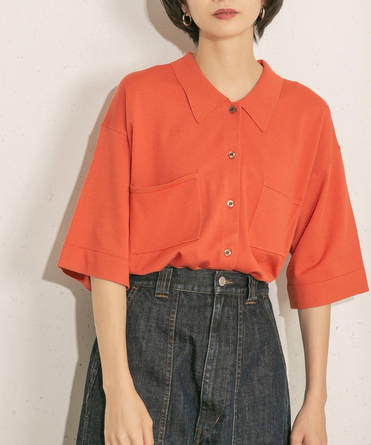 寬鬆版型針織襯衫