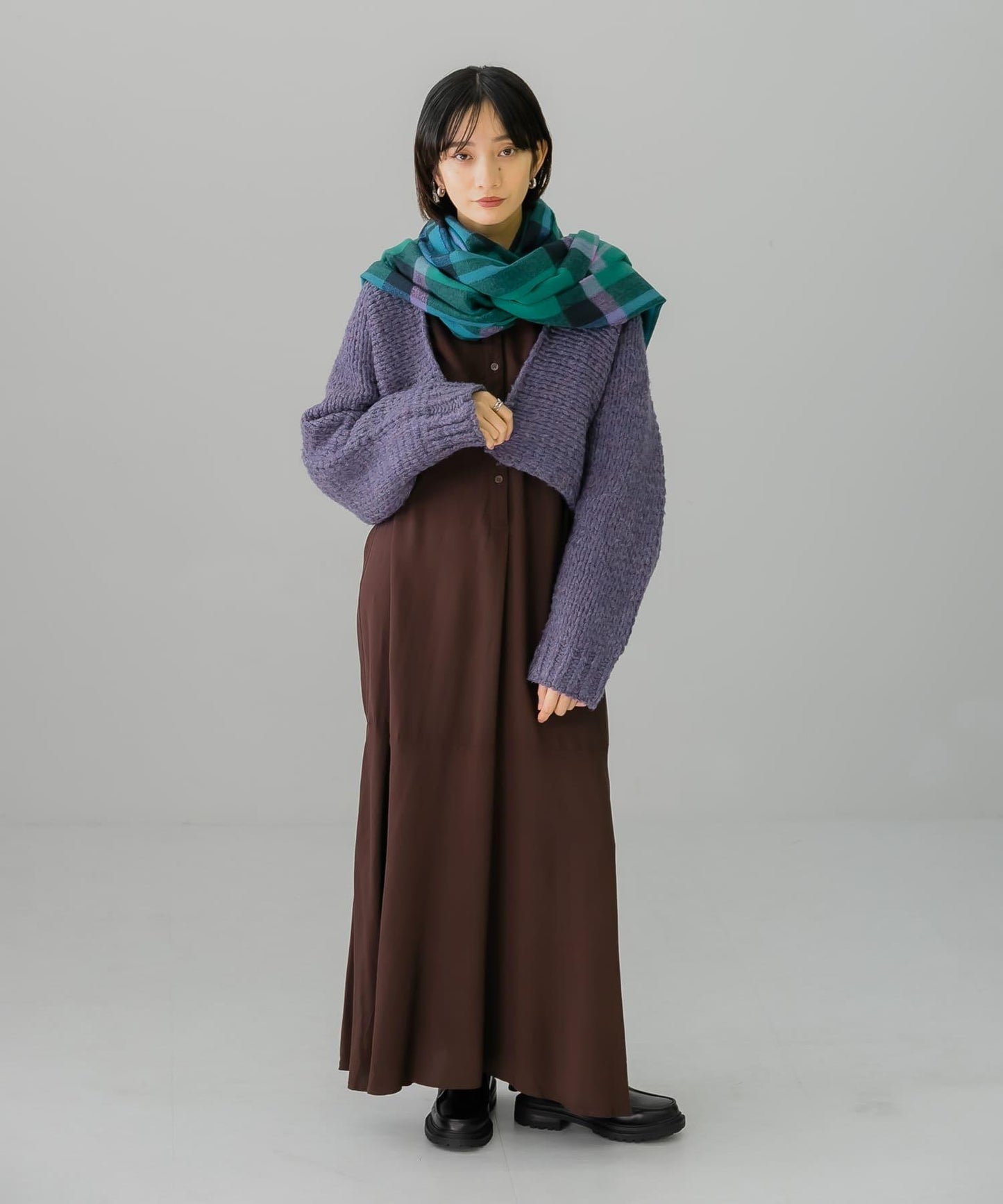 粗針短款針織開衫