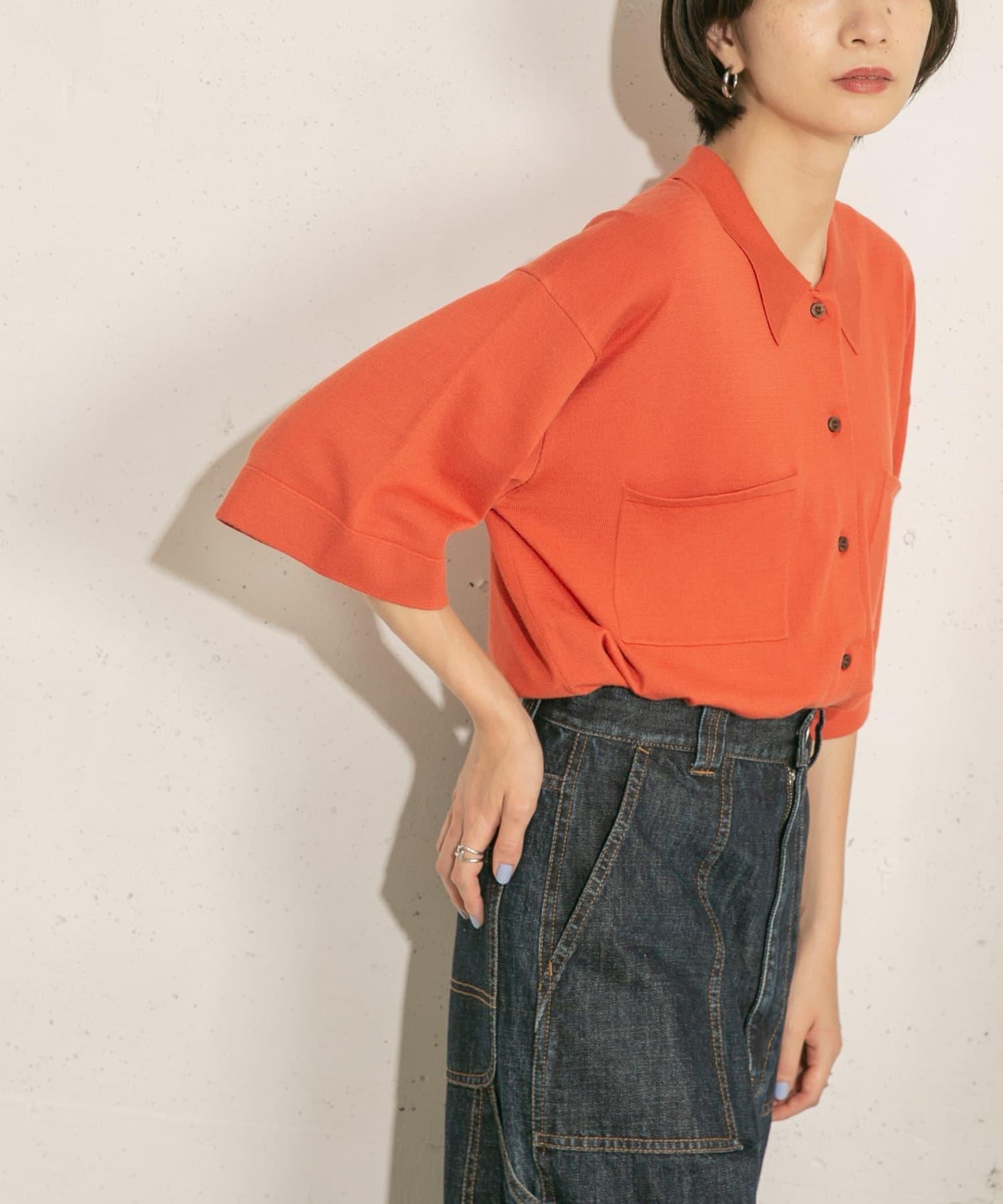 寬鬆版型針織襯衫