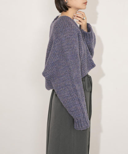 粗針短款針織開衫