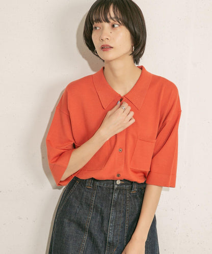 寬鬆版型針織襯衫