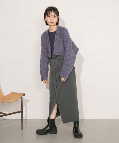 粗針短款針織開衫