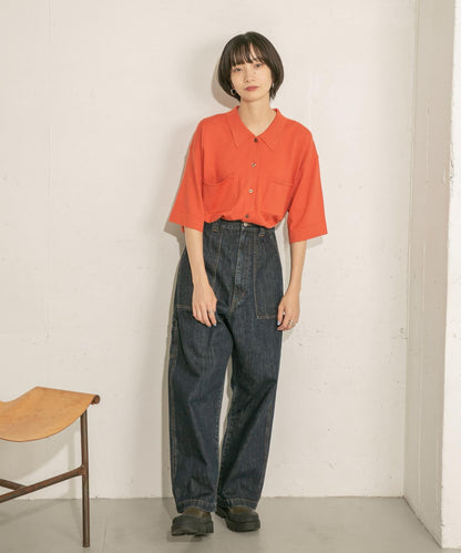 寬鬆版型針織襯衫