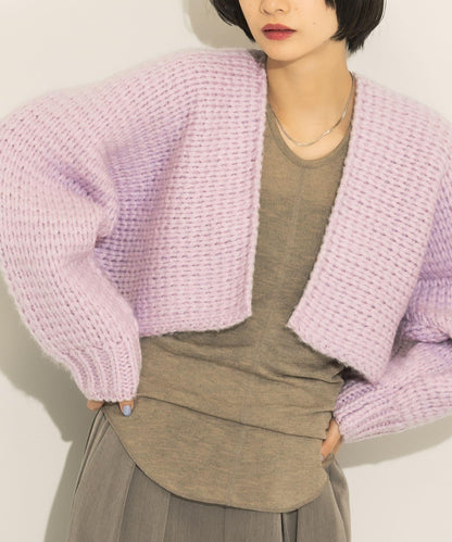 粗針短款針織開衫