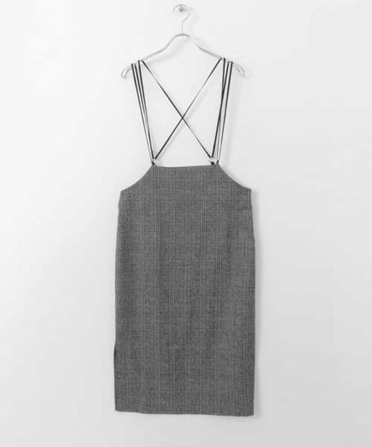 背部交叉高腰裙