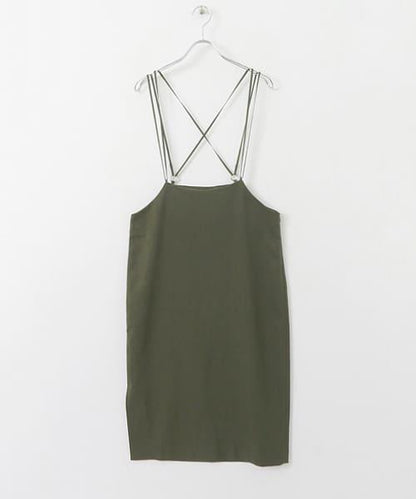 背部交叉高腰裙