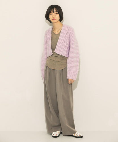 粗針短款針織開衫