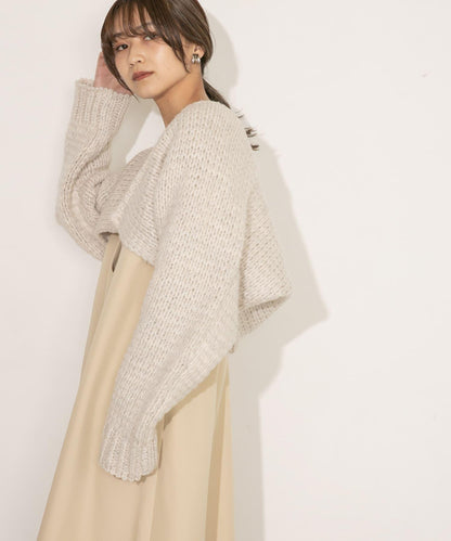 粗針短款針織開衫