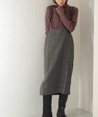 背部交叉高腰裙