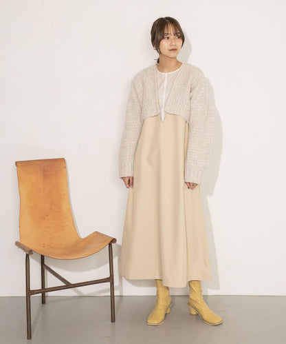 粗針短款針織開衫