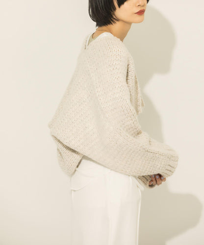 粗針短款針織開衫