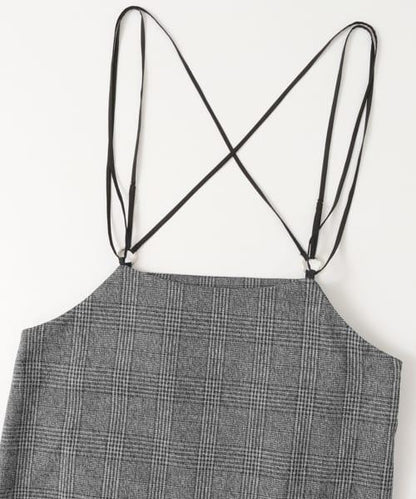 背部交叉高腰裙