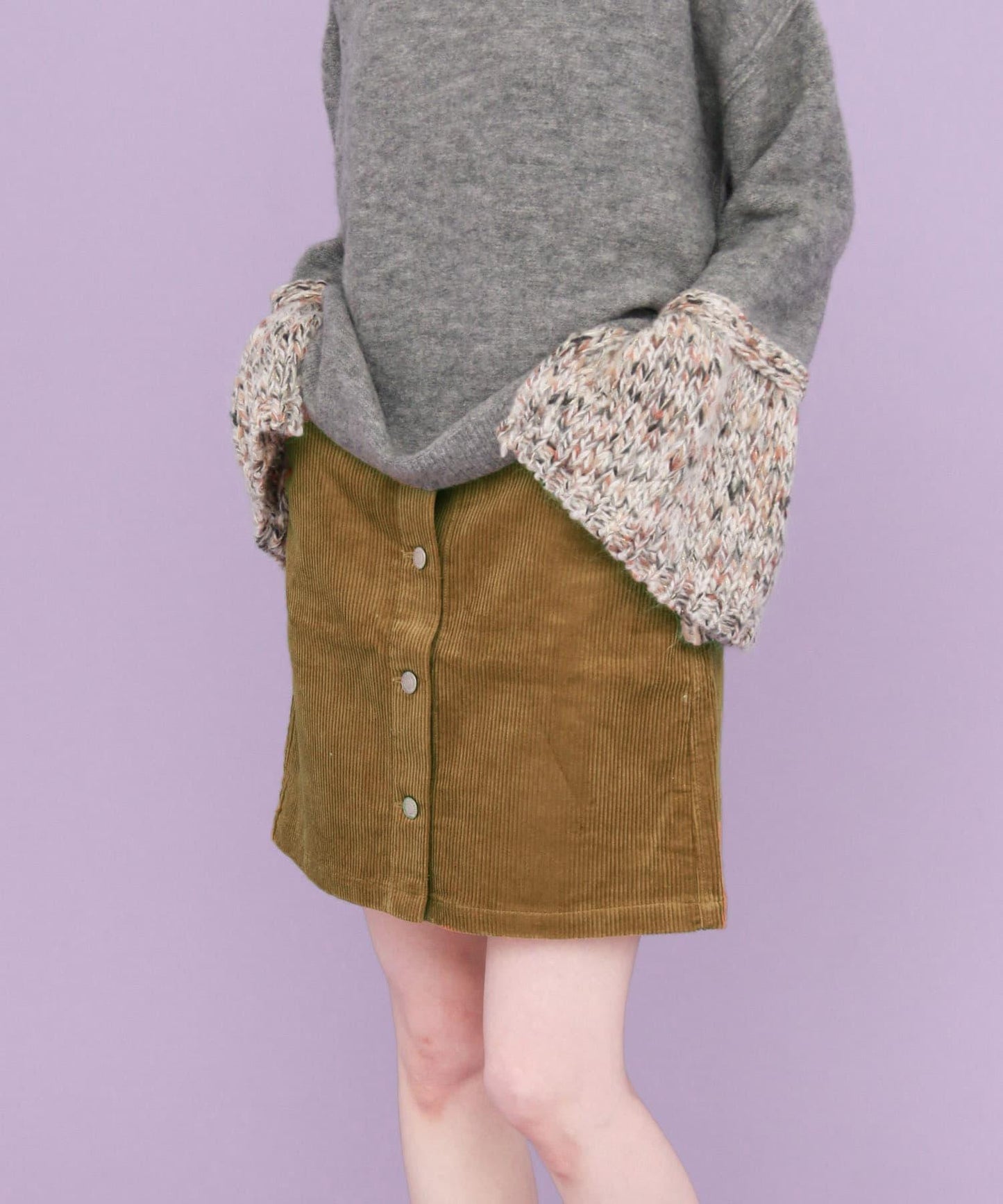 燈芯絨迷你裙∴