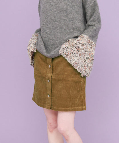 燈芯絨迷你裙∴