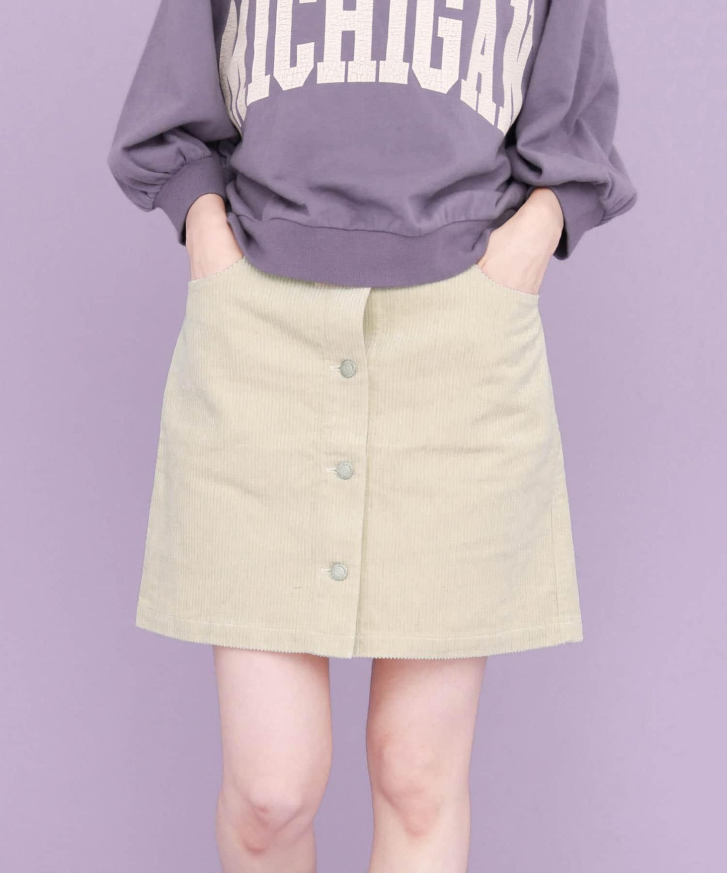 燈芯絨迷你裙∴