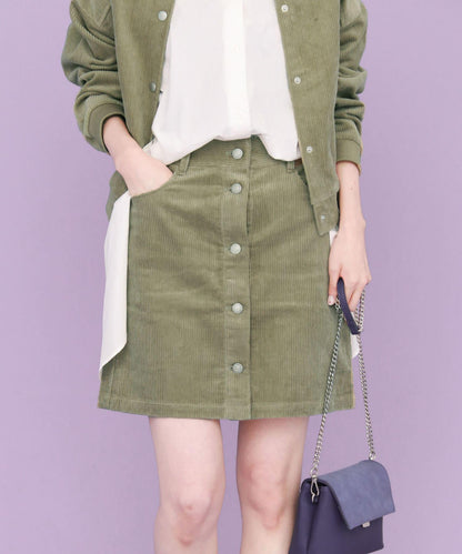 燈芯絨迷你裙∴