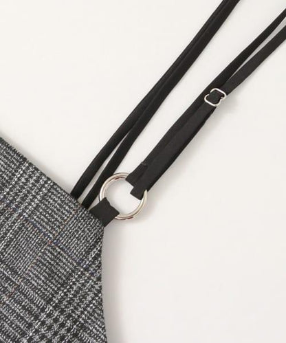 背部交叉高腰裙