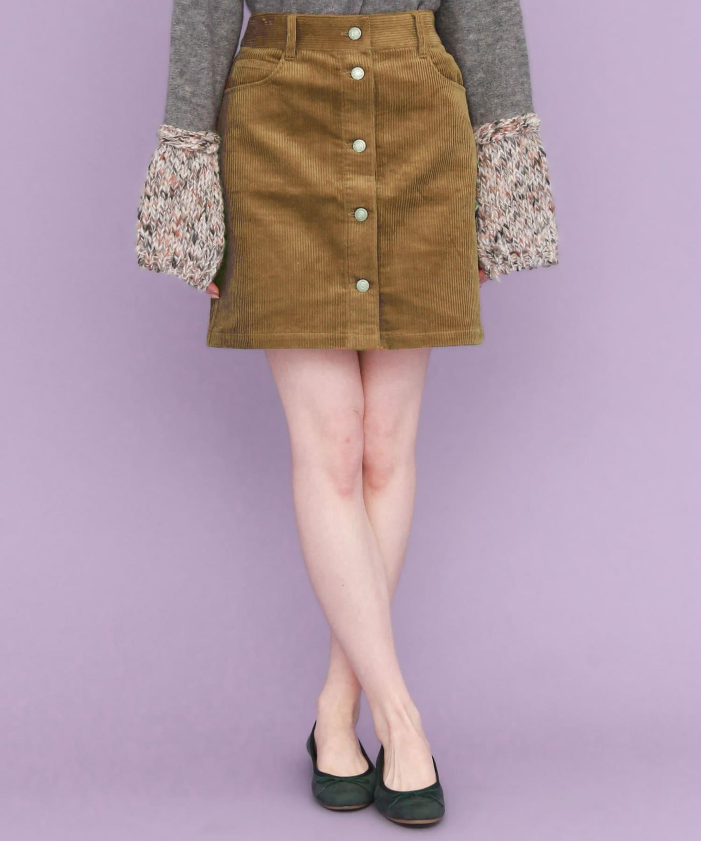 燈芯絨迷你裙∴