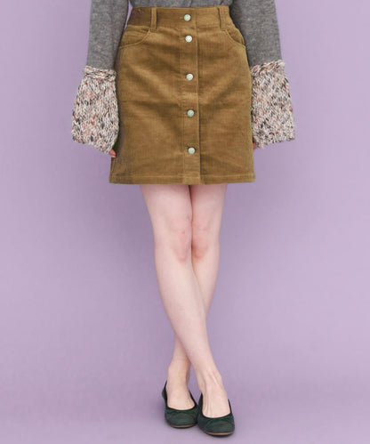 燈芯絨迷你裙∴