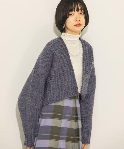 粗針短款針織開衫