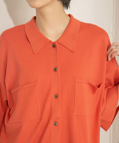 寬鬆版型針織襯衫