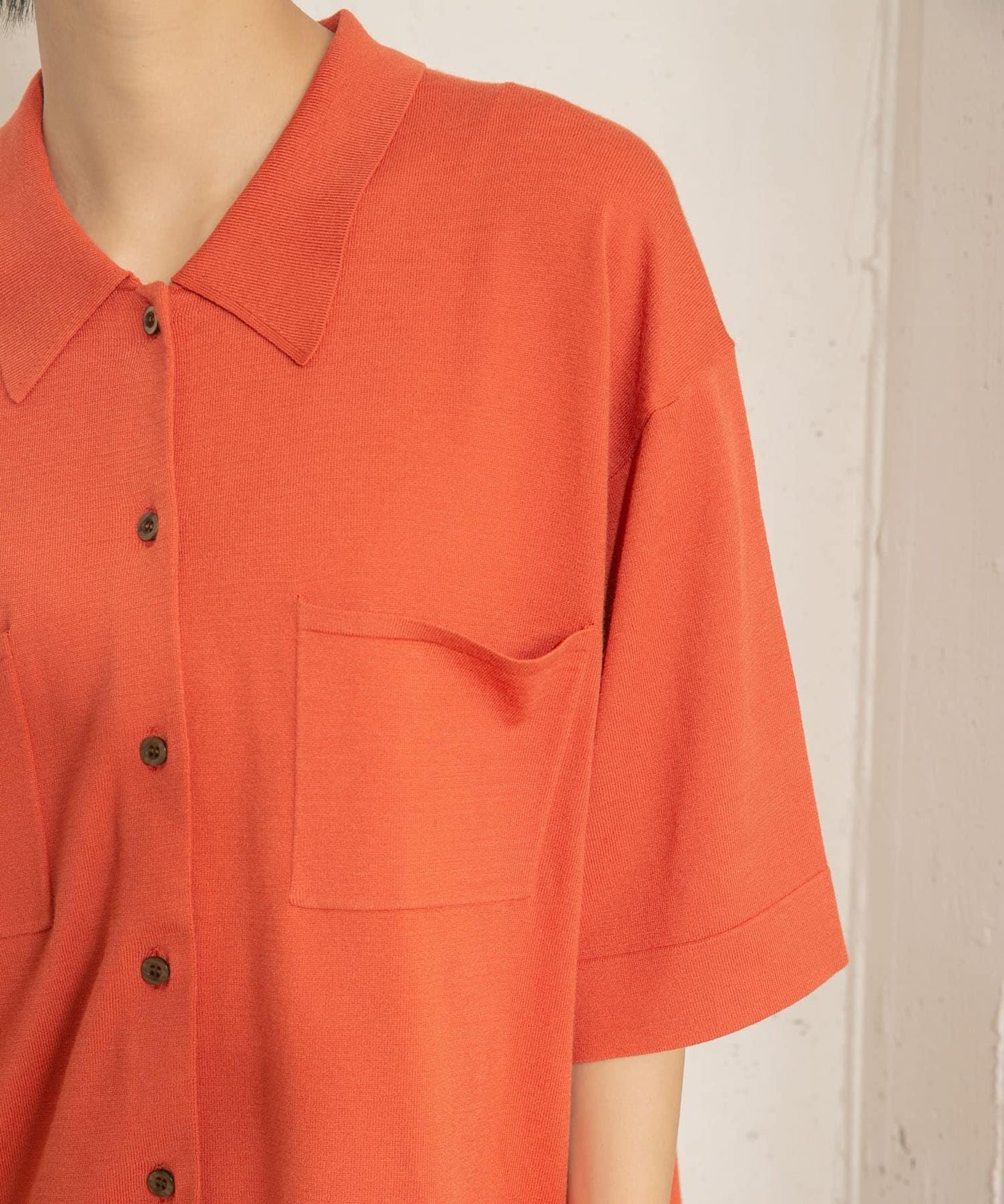 寬鬆版型針織襯衫