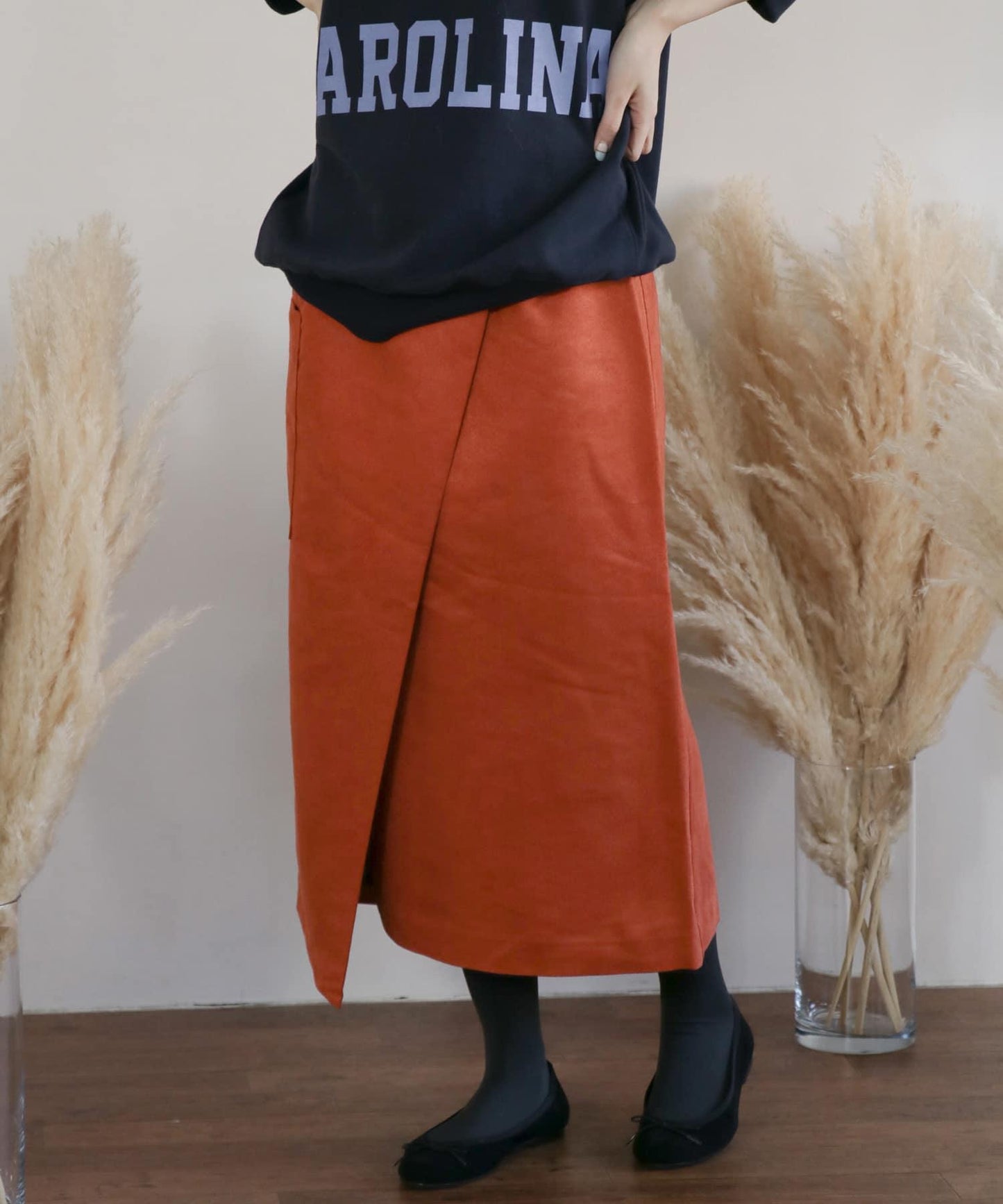 彩色麂皮包裹半身裙