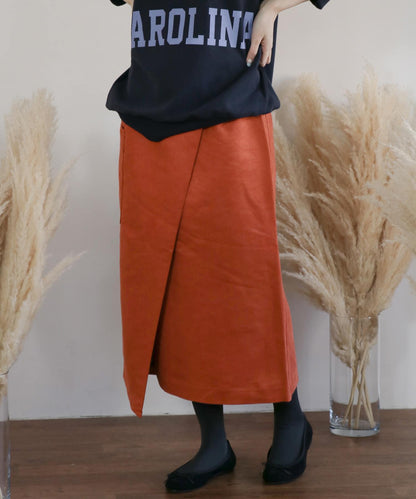 彩色麂皮包裹半身裙