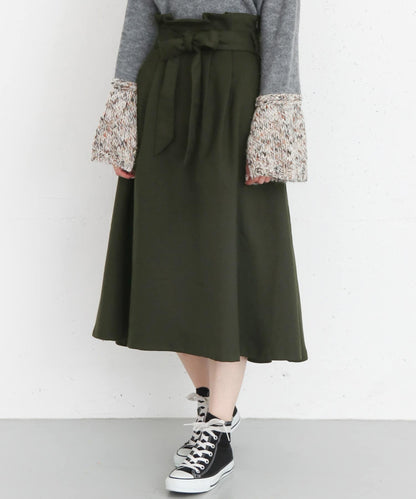 高腰蝴蝶結喇叭裙