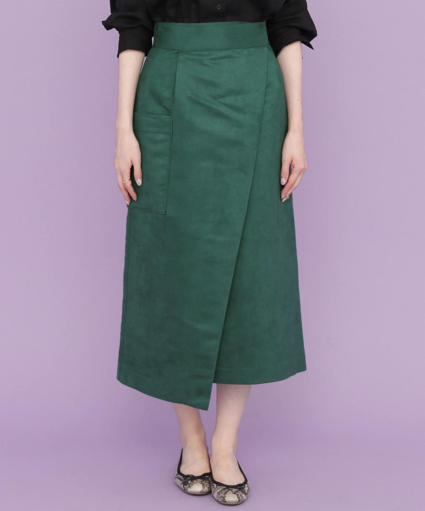 彩色麂皮包裹半身裙