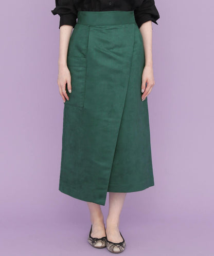 彩色麂皮包裹半身裙