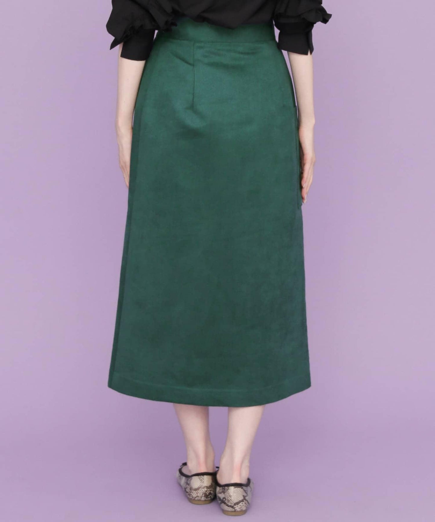 彩色麂皮包裹半身裙