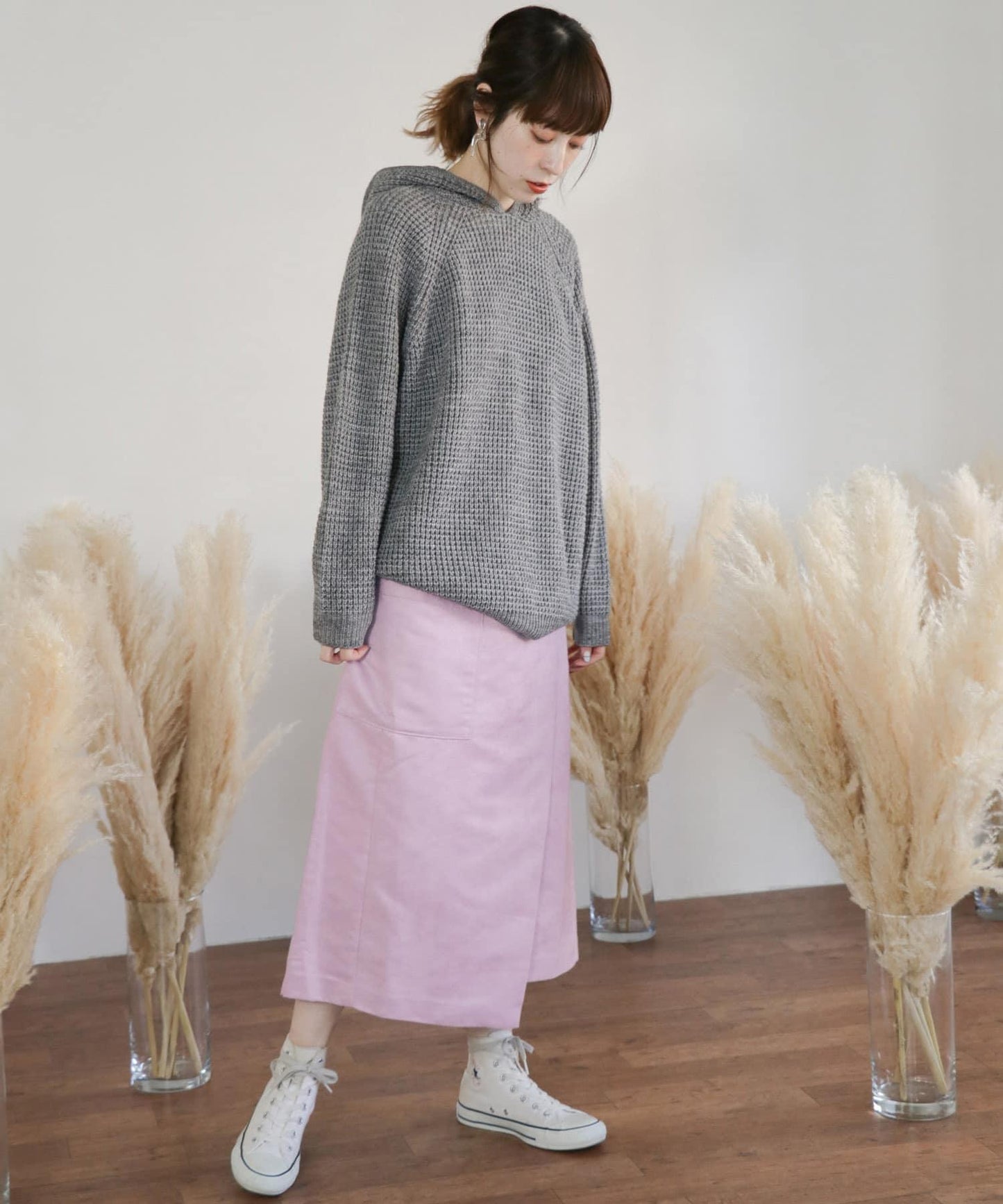 彩色麂皮包裹半身裙