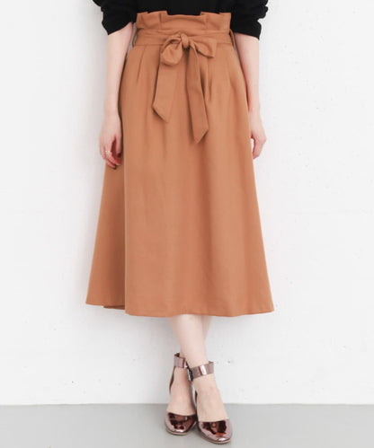 高腰蝴蝶結喇叭裙