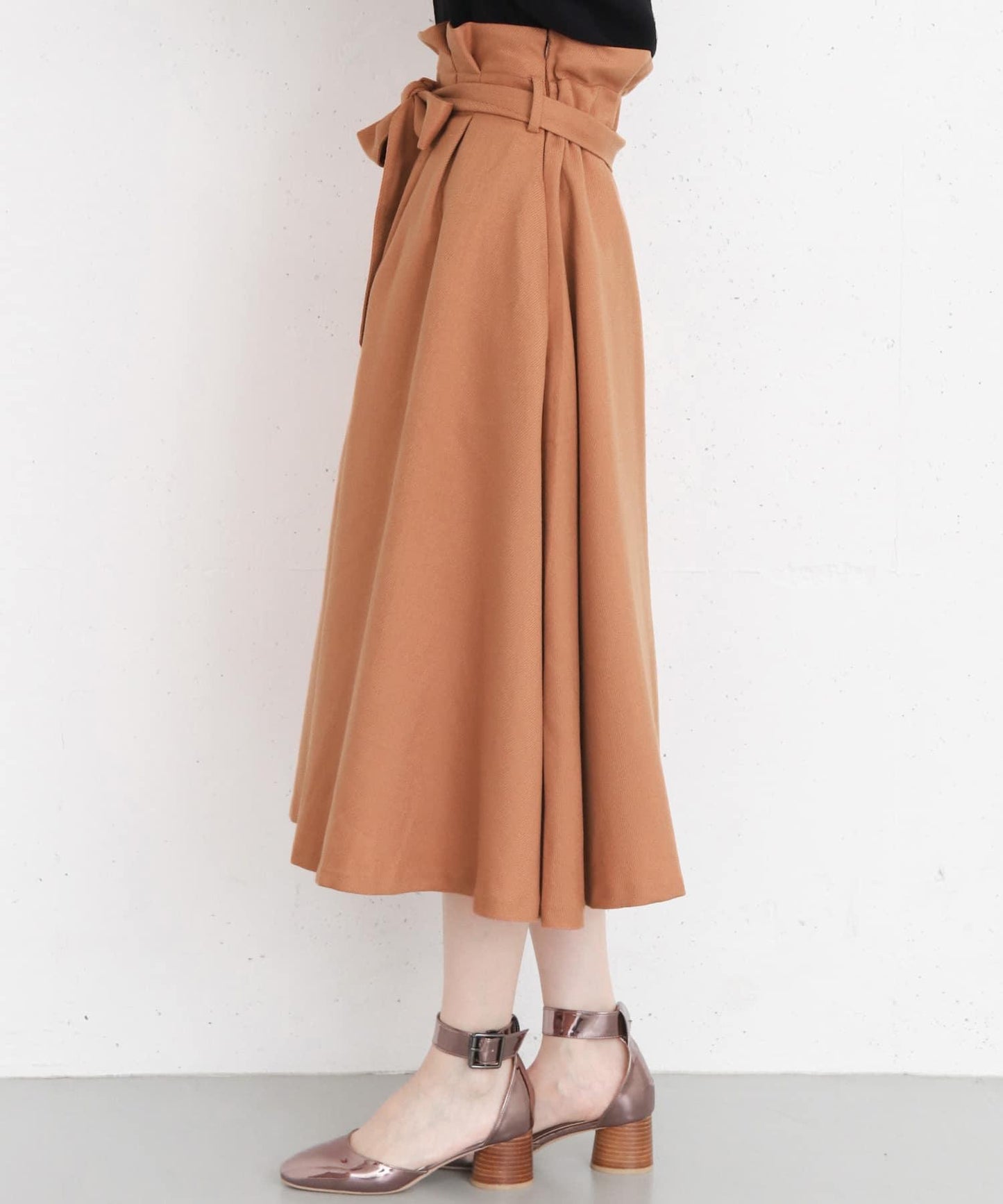 高腰蝴蝶結喇叭裙