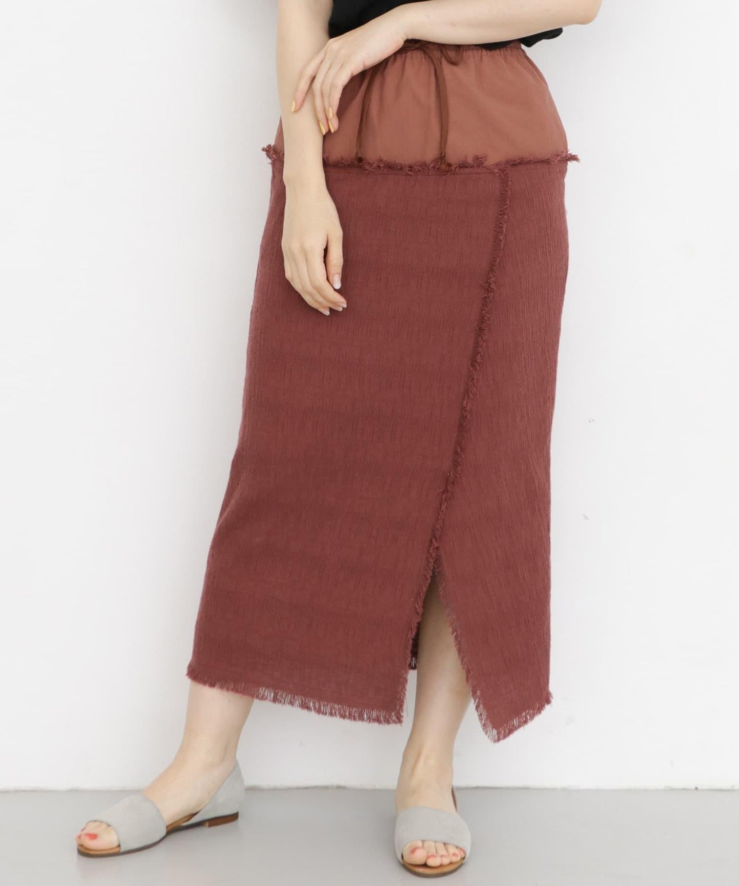 提花流蘇休閒半身裙