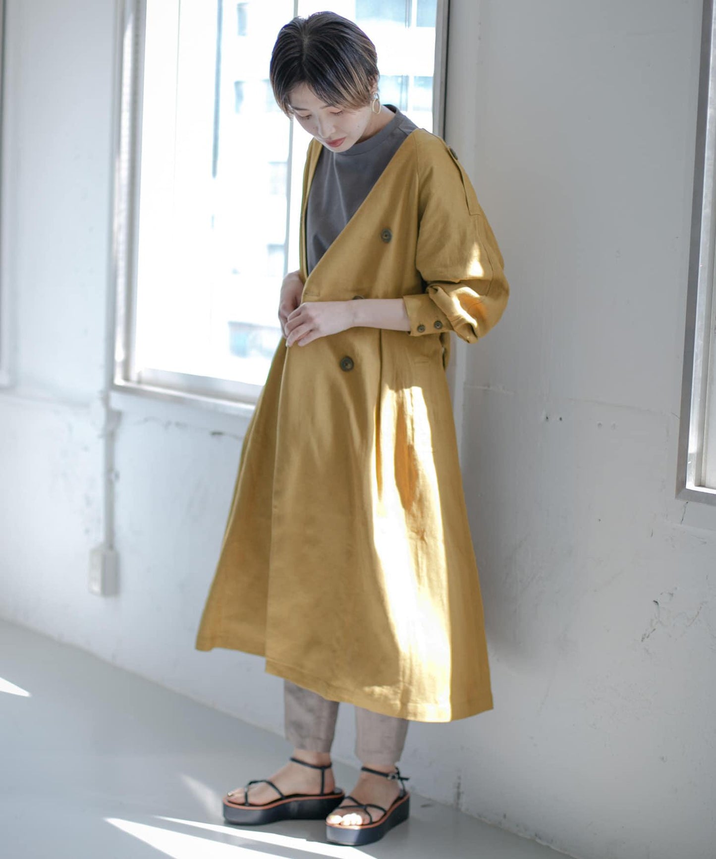 風衣連衣裙大衣∴